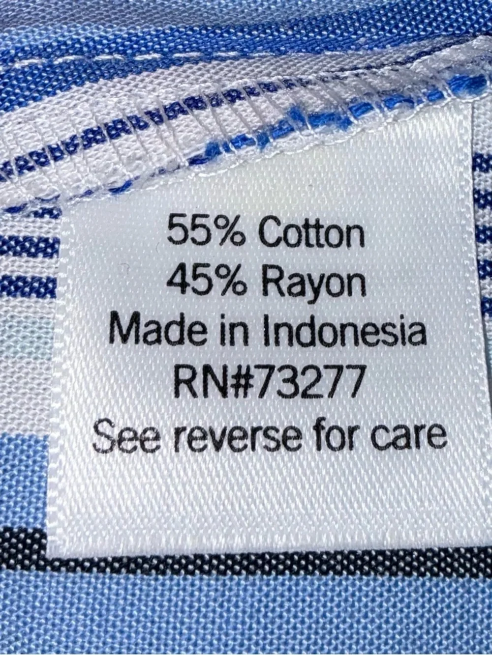 Croft & Barrow Blue & White Vertical Stripe Short-Sleeve Button-Down Shirt (NWT) - Picture 7 of 7